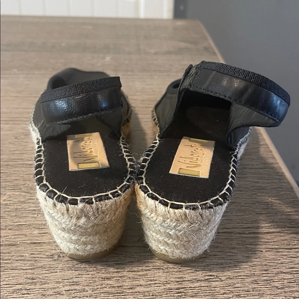 VIDORRETA SLING BACK BLACK LEATHER‎ SANDALS size EU 39